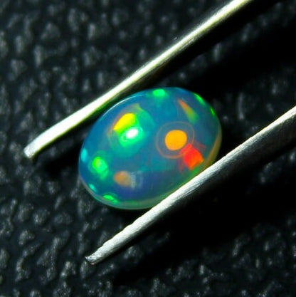 Natural Ethiopian Opal 0.90 Carat 8x6.5 MM Oval Shape Cabochon Gemstone