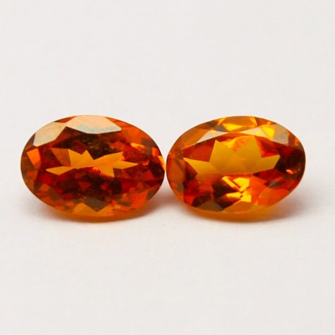 Natural Spessartite Garnet Lot 2.00 Carat 7x5 MM Oval Shape Faceted Gemstone Orange Garnet 2 Piece Lot