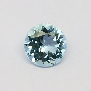 Natural Aquamarine 7x7 MM 1.26 Carat Round Shape Faceted Gemstone