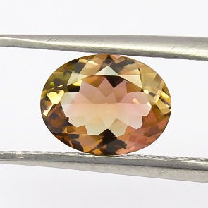 Natural Magical Flawless Bi-color Tourmaline 1.77 Carat 9x7 MM Oval Shape Faceted Gemstone