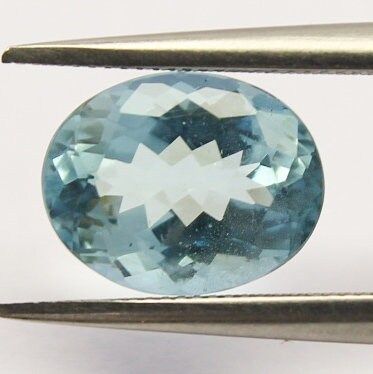 Natural Aquamarine 2.40 Carat 10x8 MM Oval Shape Faceted Gemstone