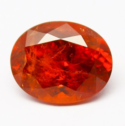 Natural Spessartite Garnet 8.73 Carat 14x11 MM Oval Shape Faceted Gemstone Orange Garnet