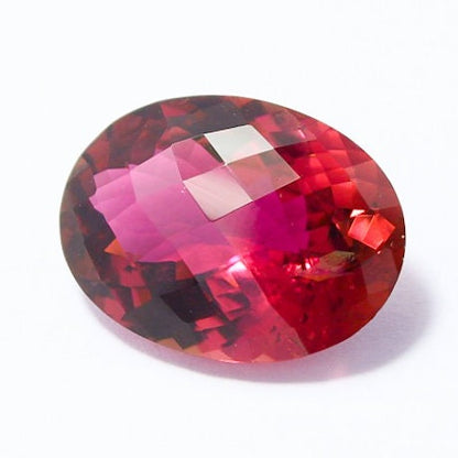 Natural Pink Tourmaline 10.43 Carat 18x13 MM Checkerboard Cut Oval Shape Faceted Gemstone