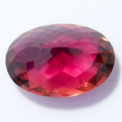 Natural Pink Tourmaline 10.43 Carat 18x13 MM Checkerboard Cut Oval Shape Faceted Gemstone