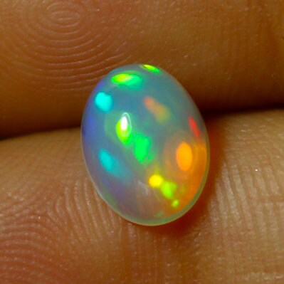 Natural Ethiopian Opal 0.90 Carat 8x6.5 MM Oval Shape Cabochon Gemstone