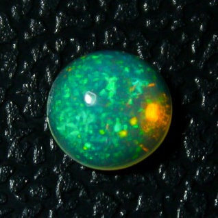 Natural Ethiopian Opal 0.67 Carat 6.5x6.5 MM Round Shape Cabochon Gemstone