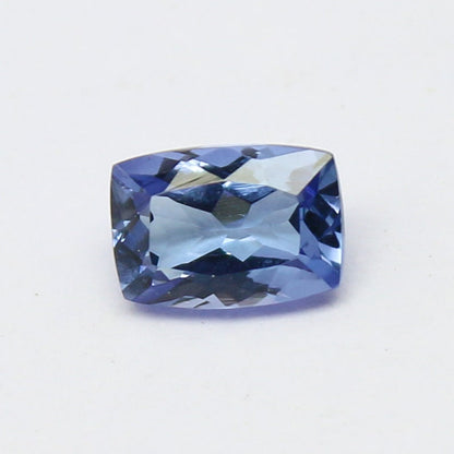 Natural VVS1 Blue Tanzanite 0.56 Carat 6x4.1 MM Cushion Shape Faceted Gemstone