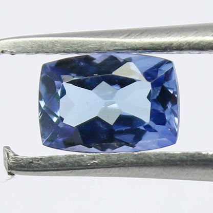 Natural VVS1 Blue Tanzanite 0.56 Carat 6x4.1 MM Cushion Shape Faceted Gemstone