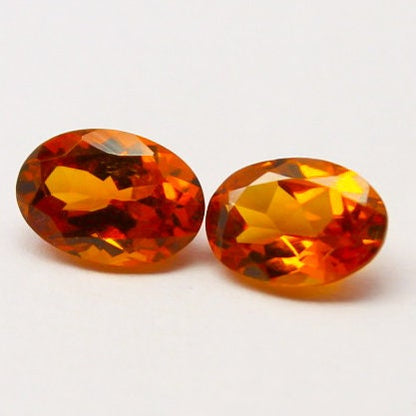 Natural Spessartite Garnet Lot 2.00 Carat 7x5 MM Oval Shape Faceted Gemstone Orange Garnet 2 Piece Lot