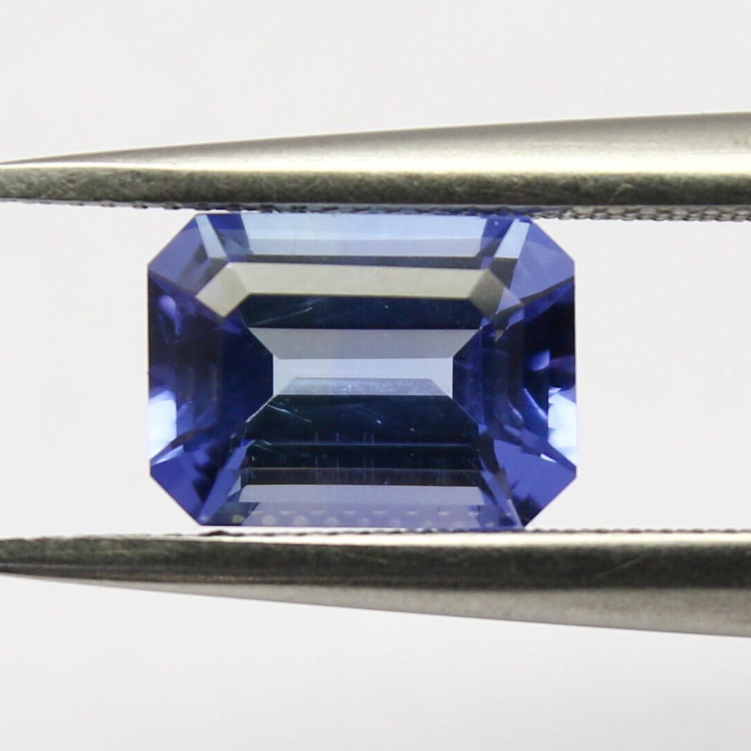 Natural Blue Tanzanite 1.36 Carat 7.5x5.5 MM Octagon Shape Faceted Gemstone