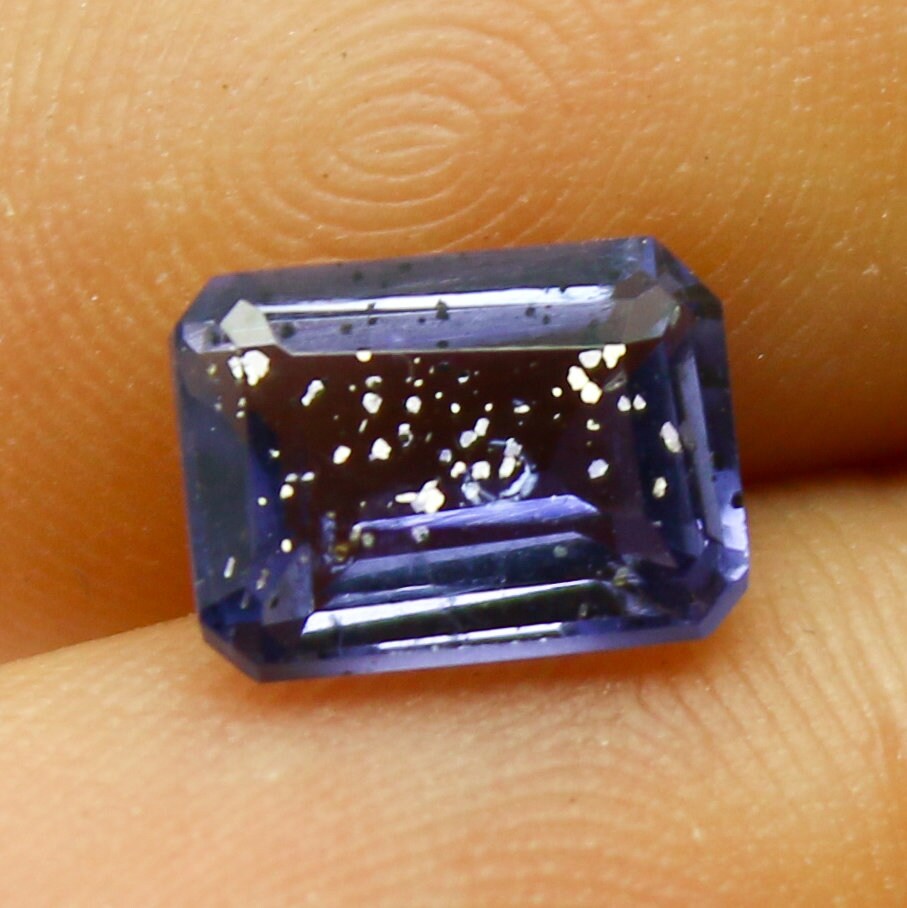 Natural Iolite Sunstone 1.45 Carat 8x6 MM Octagon Shape Faceted Gemstone