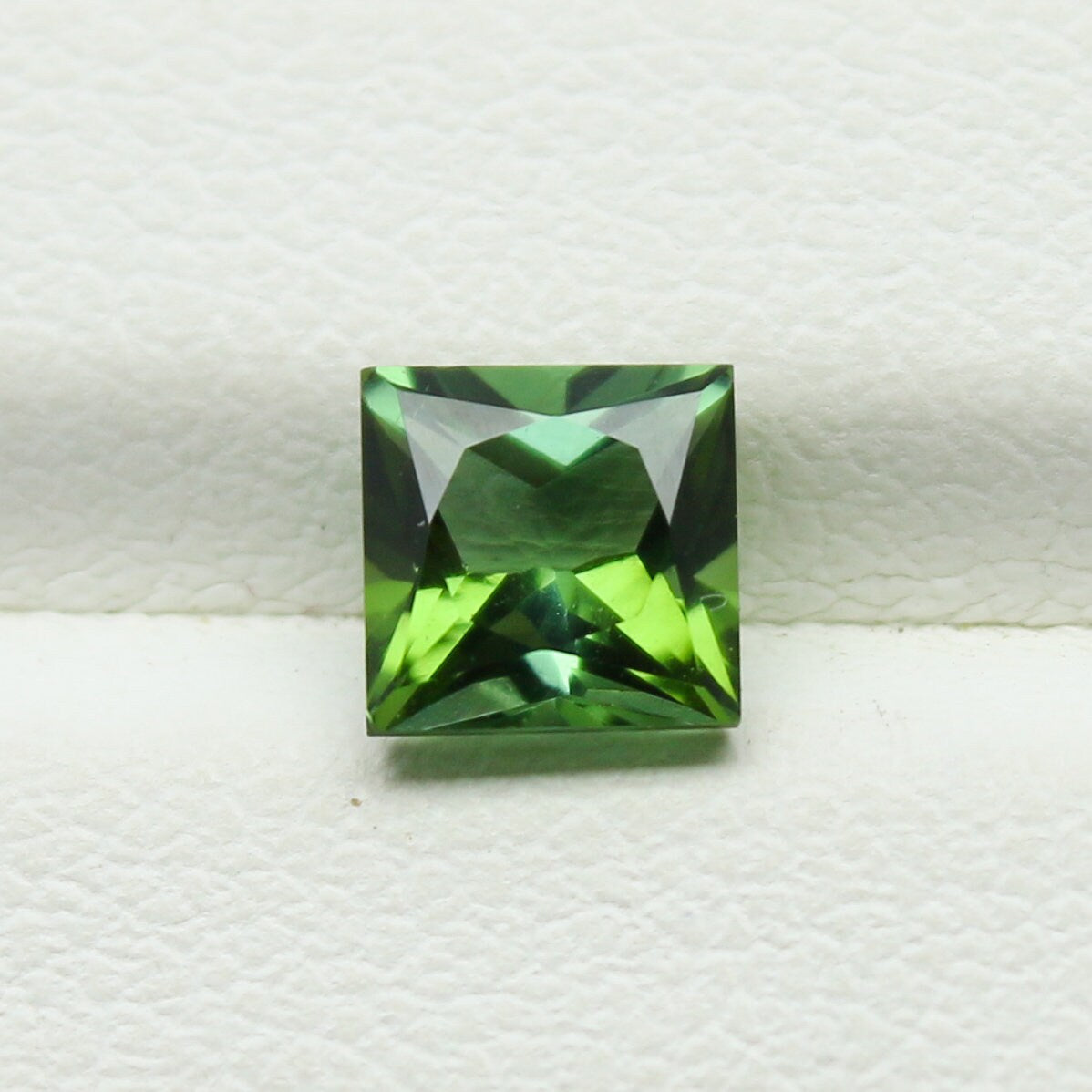 Natural Green Tourmaline 0.77 Carat 5x5 MM Square Shape Faceted Gemstone