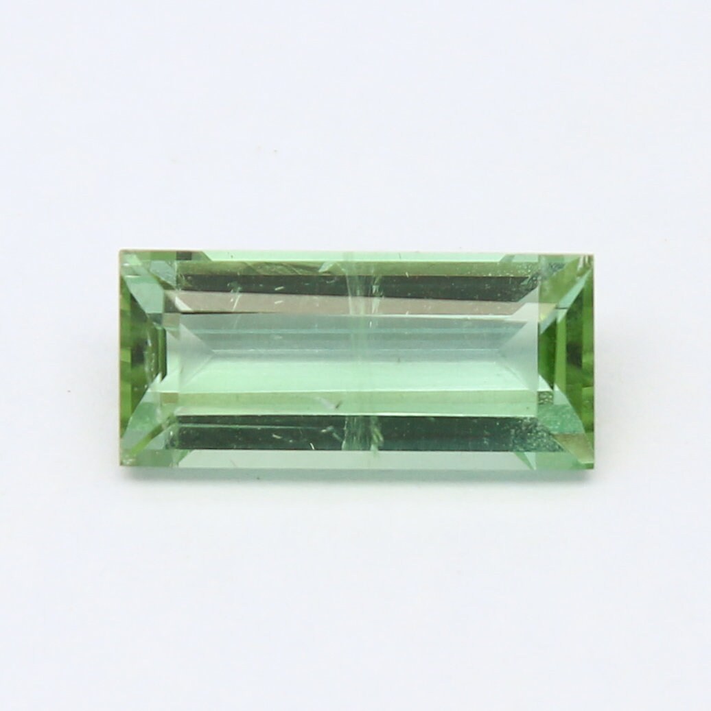 Natural Green Tourmaline 2.12 Carat 11.3x5  MM Baguette Shape Faceted Gemstone