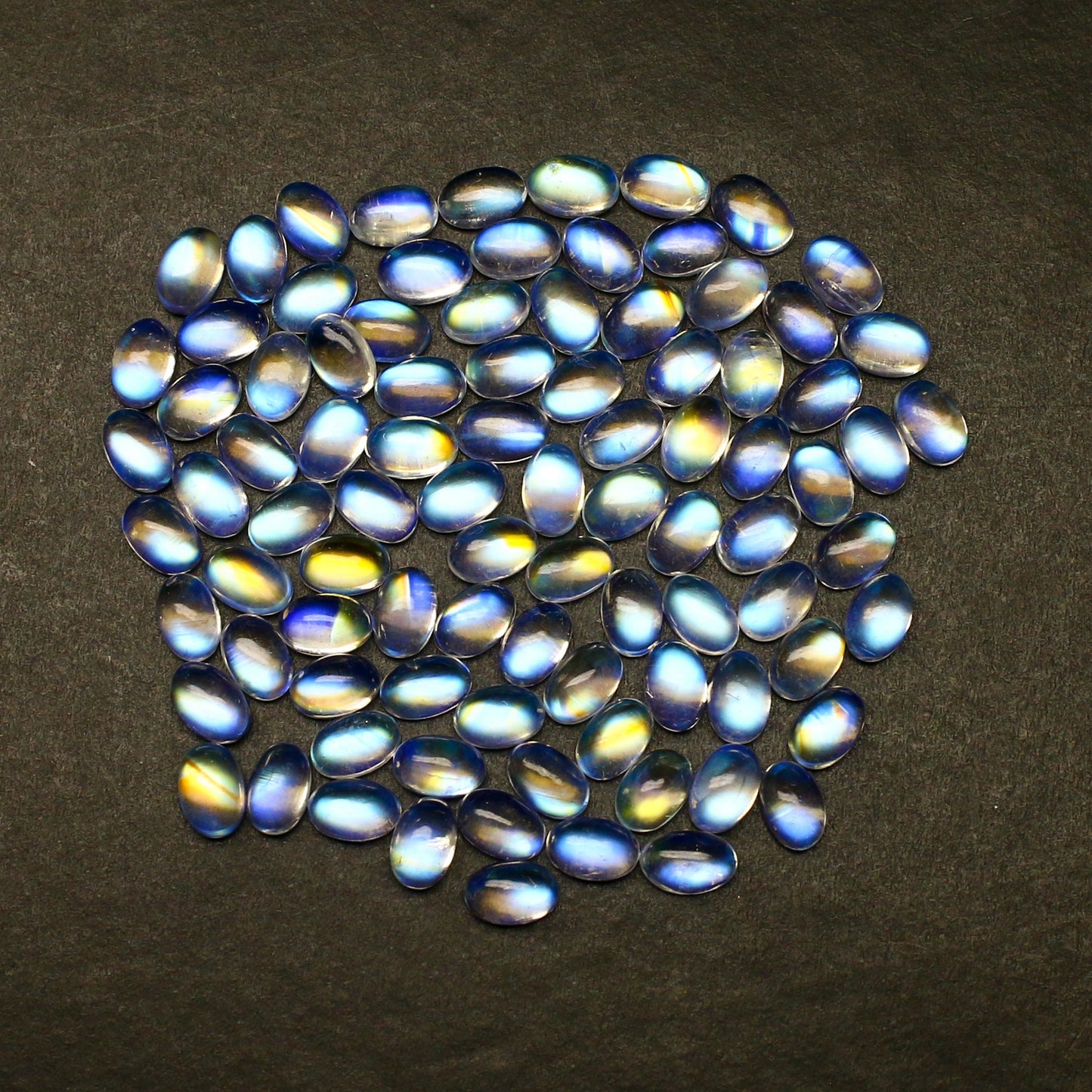 Natural Multi-Fire Rainbow Moonstone Lot 6x4 MM Oval Shape Cabochon AAA+ Gemstone Lot