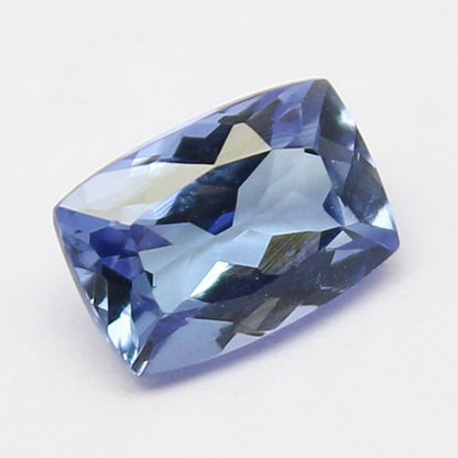 Natural VVS1 Blue Tanzanite 0.56 Carat 6x4.1 MM Cushion Shape Faceted Gemstone