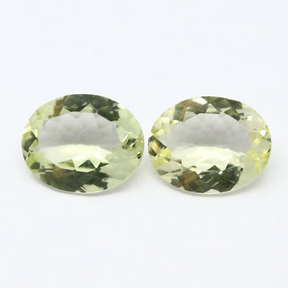 Natural Flawless Yellow Beryl Lot 3.83 Carat 10x8 MM Oval Shape Faceted Gemstone 2 Piece lot