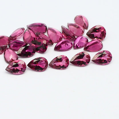 Natural Flawless Pink Tourmaline 6x4 MM Pear Shape Faceted Gemstone