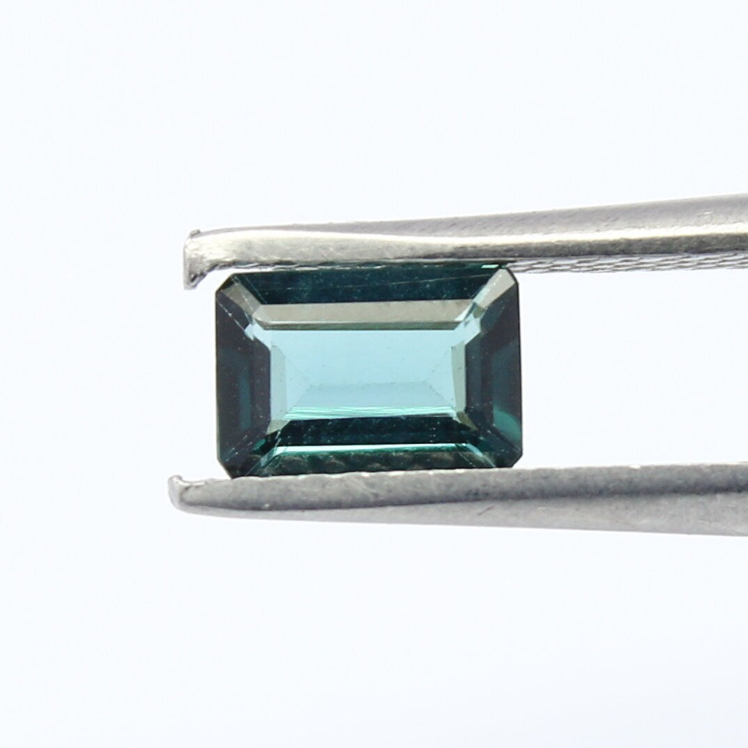 Natural Indicolite Tourmaline 0.52 Carat 6x4 MM Octagon Shape Faceted Gemstone