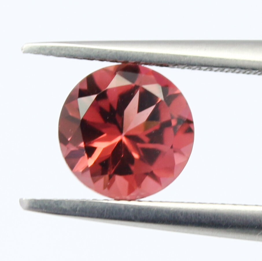 Natural Pink Tourmaline 1.17 Carat 7x7 MM Round Shape Faceted Gemstone