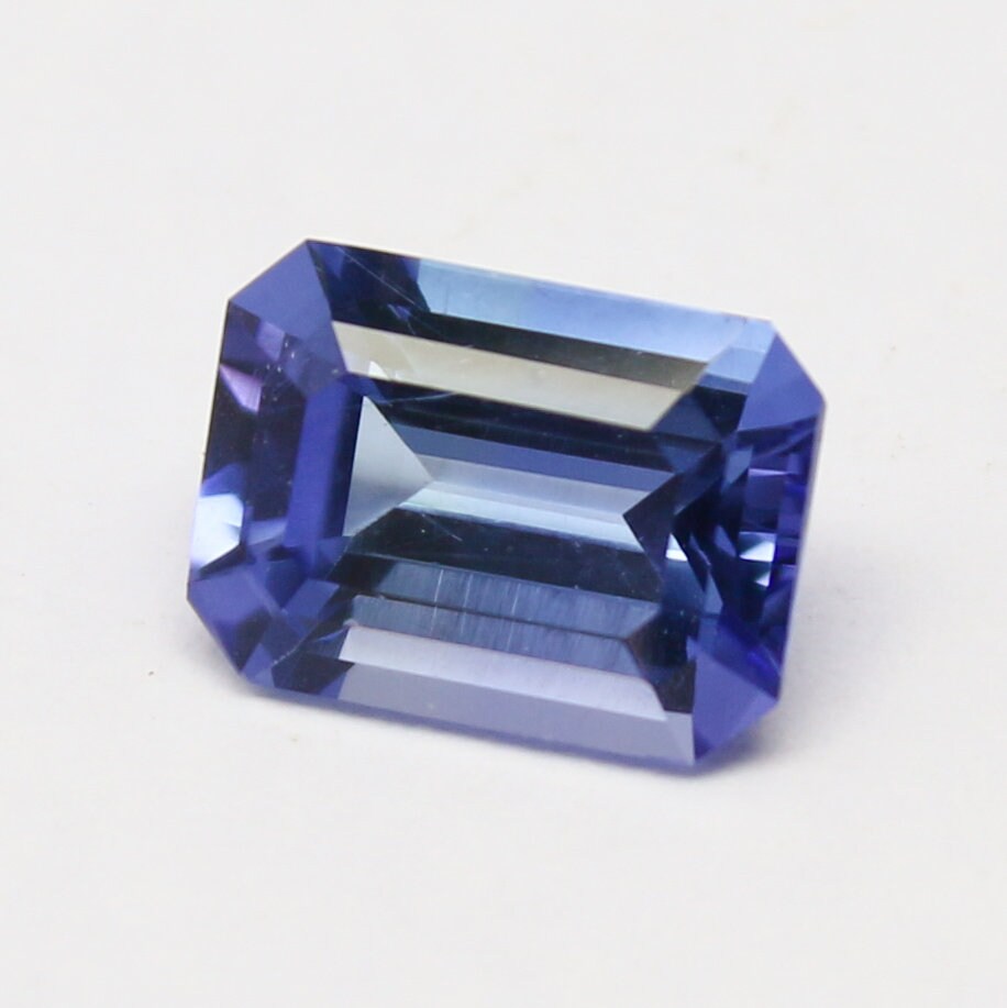 Natural Blue Tanzanite 1.36 Carat 7.5x5.5 MM Octagon Shape Faceted Gemstone