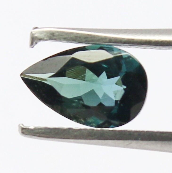 Natural Indicolite Tourmaline 0.59 Carat 7.3x4.1 MM Pear Shape Faceted Gemstone