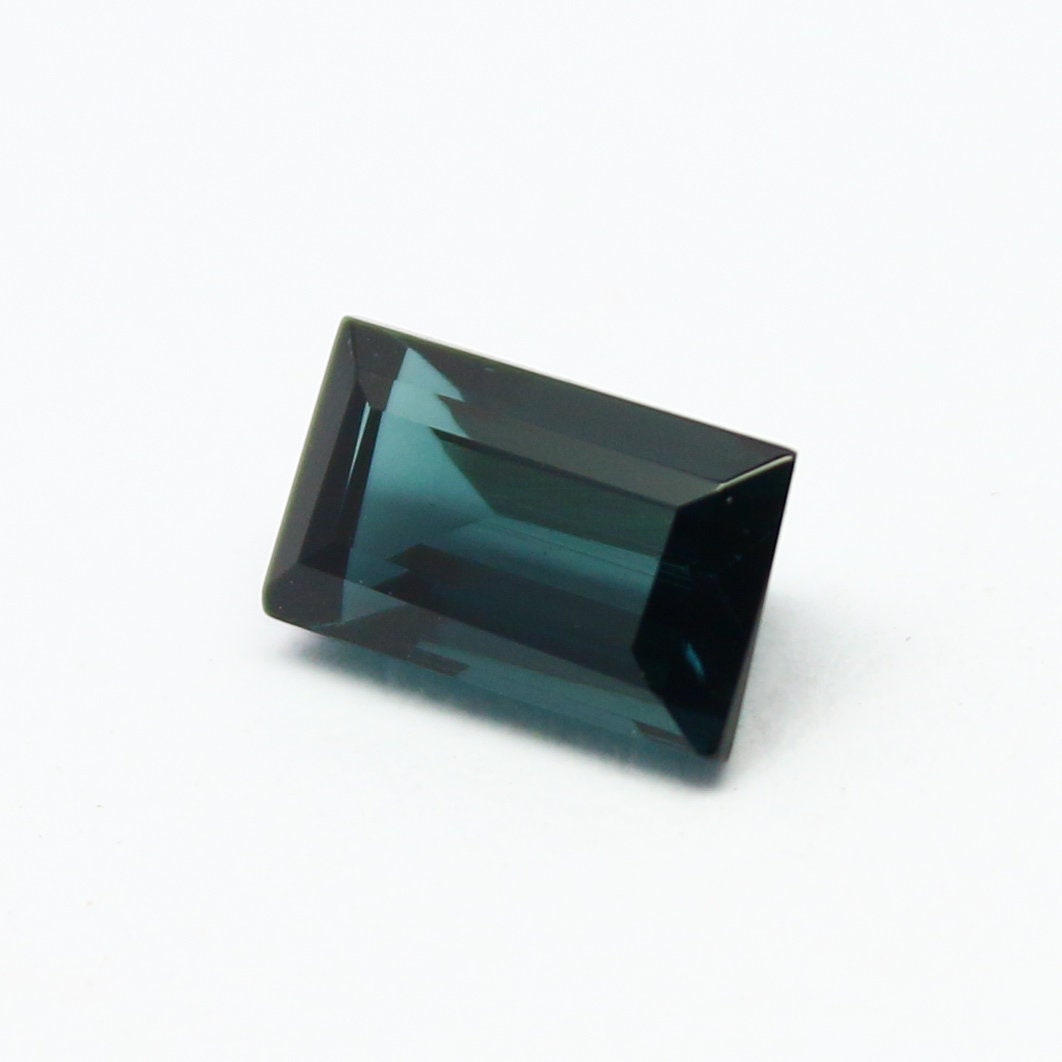 Natural Indicolite Tourmaline 1.10 Carat 7.5x4 MM Baguette Shape Faceted Gemstone