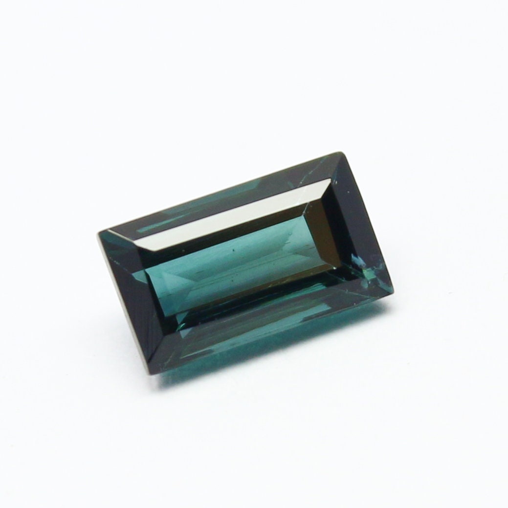 Natural Indicolite Tourmaline 1.10 Carat 7.5x4 MM Baguette Shape Faceted Gemstone