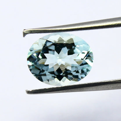 Natural Aquamarine 2.31 Carat 10x8 MM Oval Shape Faceted Gemstone