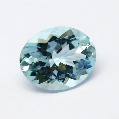 Natural Aquamarine 1.99 Carat 10x8 MM Oval Shape Faceted Gemstone