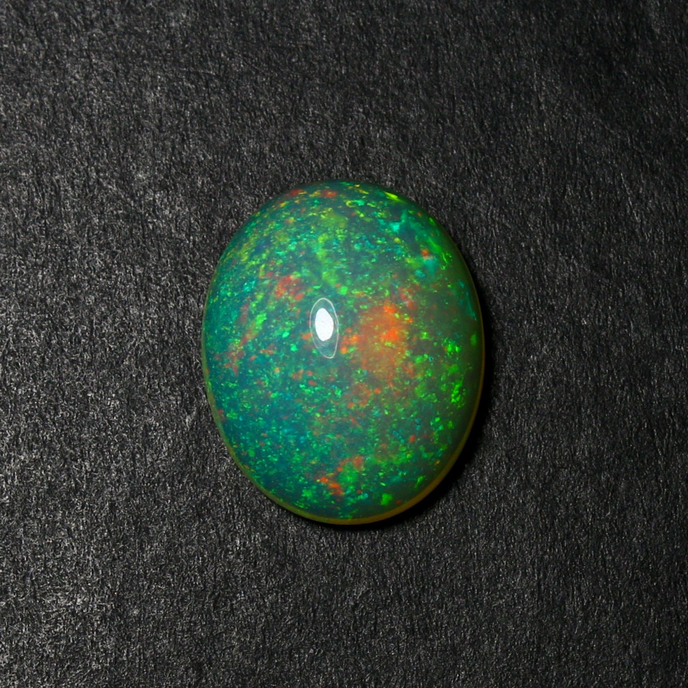 Natural Rare Ethiopian Opal 4.64 Carat 14.6x11.9 MM Oval Shape Cabochon Gemstone October Birthstone