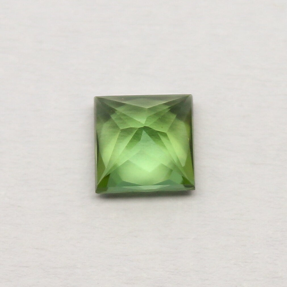 Natural Green Tourmaline 0.77 Carat 5x5 MM Square Shape Faceted Gemstone