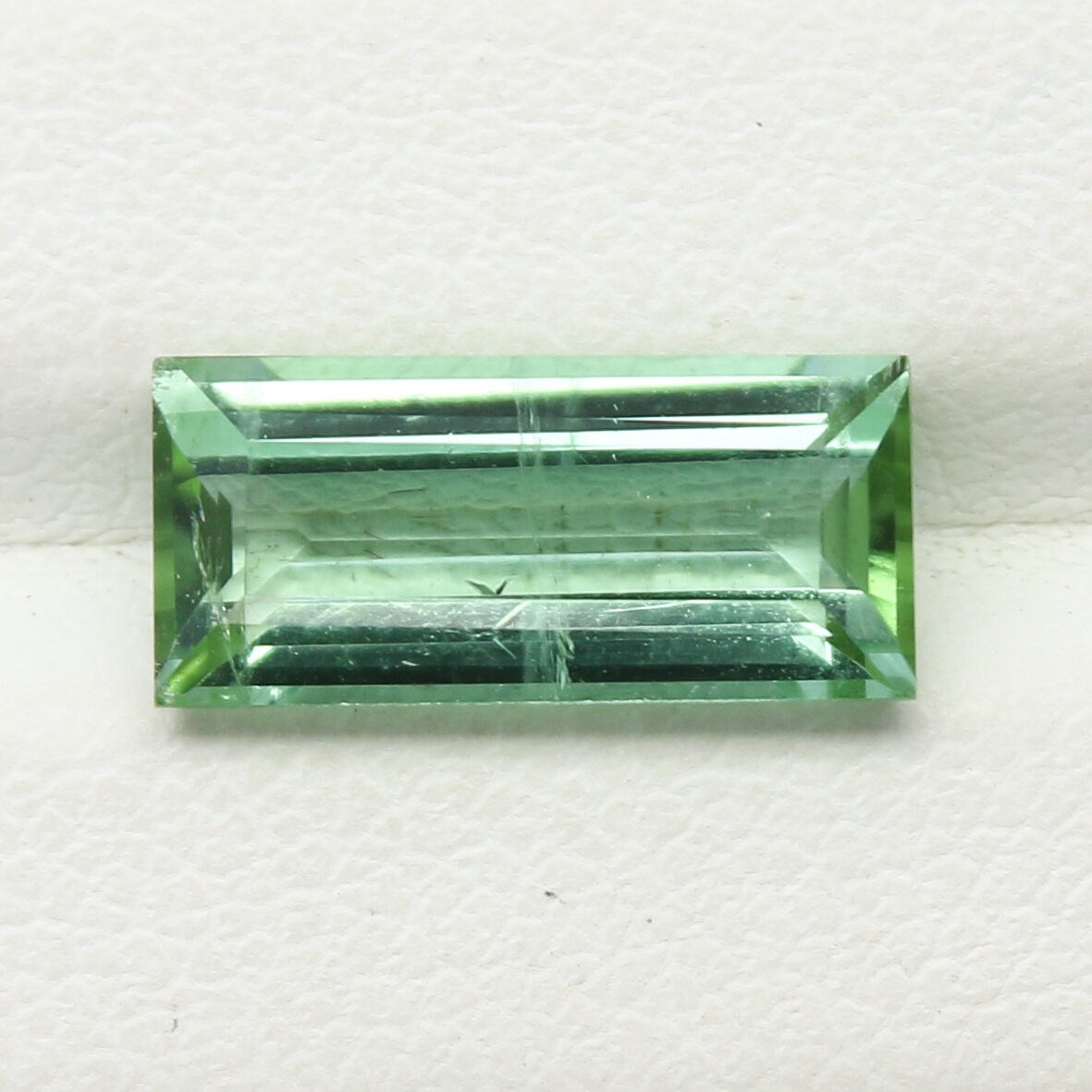 Natural Green Tourmaline 2.12 Carat 11.3x5  MM Baguette Shape Faceted Gemstone