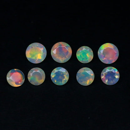 Natural Rare Ethiopian Opal Round/Octagon Shape Faceted Gemstone