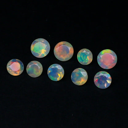 Natural Rare Ethiopian Opal Round/Octagon Shape Faceted Gemstone