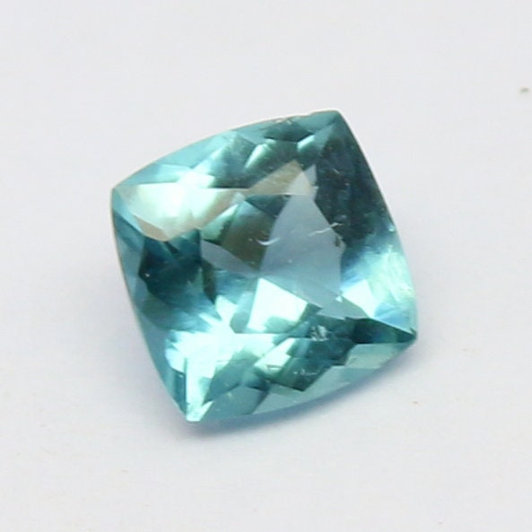 Natural Indicolite Tourmaline 0.47 Carat 4.8x4.8 MM Cushion Shape Faceted Gemstone