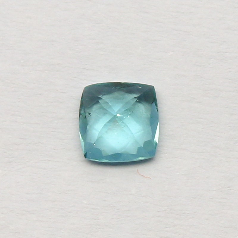 Natural Indicolite Tourmaline 0.47 Carat 4.8x4.8 MM Cushion Shape Faceted Gemstone