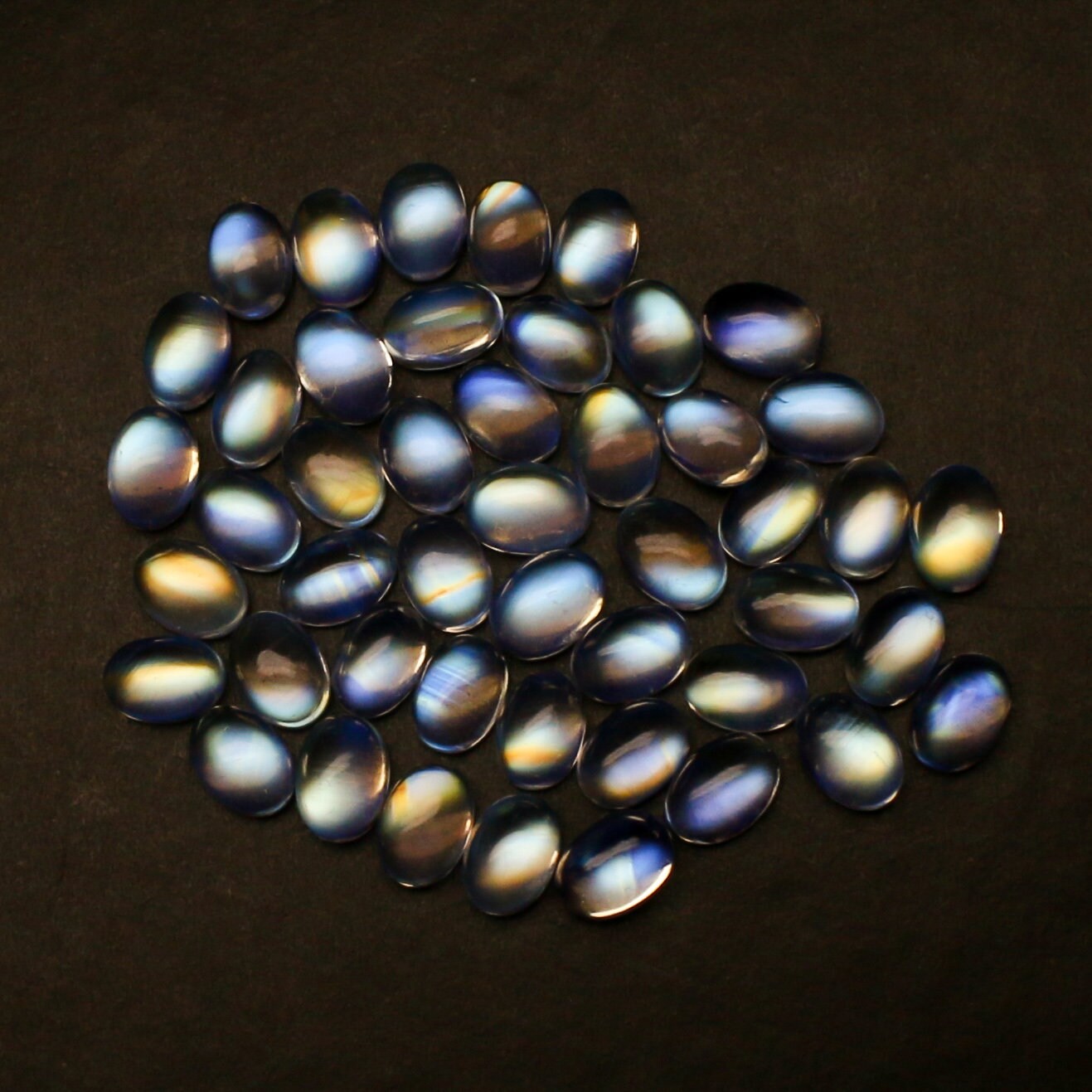 Natural Multi-Fire Rainbow Moonstone Lot 7x5 MM Oval Shape Cabochon Gemstone Lot