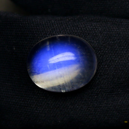 Natural Blue-Fire Rainbow Moonstone 4.50 Carat 11x9 MM Oval Cabochon Gemstone