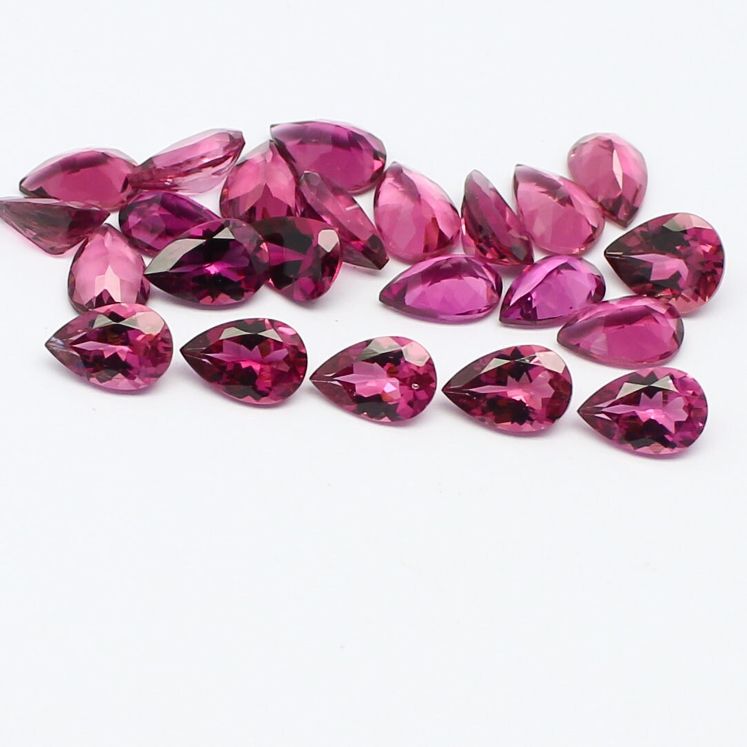 Natural Flawless Pink Tourmaline 6x4 MM Pear Shape Faceted Gemstone