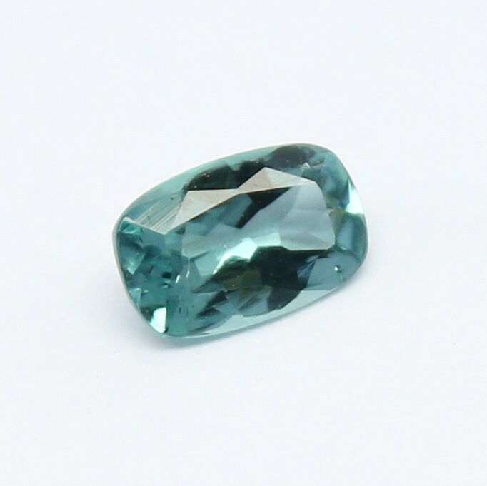 Natural Indicolite Tourmaline 0.36 Carat 5.9x3.8 MM Cushion Shape Faceted Gemstone