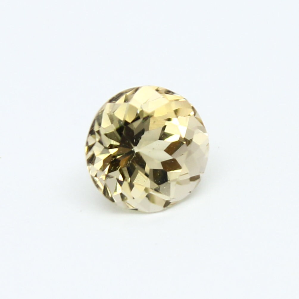 Natural Yellow Tourmaline 0.87 Carat 6x6 MM Round Shape Faceted Gemstone