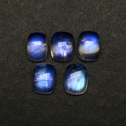 Natural Rainbow Moonstone Cushion Shape Cabochon Gemstone Lot