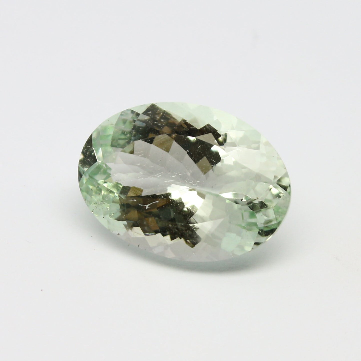 Natural Mint Green Aquamarine 20x14.3 MM 15.43 Carat Oval Shape Faceted Gemstone March Birtthstone
