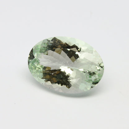 Natural Mint Green Aquamarine 20x14.3 MM 15.43 Carat Oval Shape Faceted Gemstone March Birtthstone