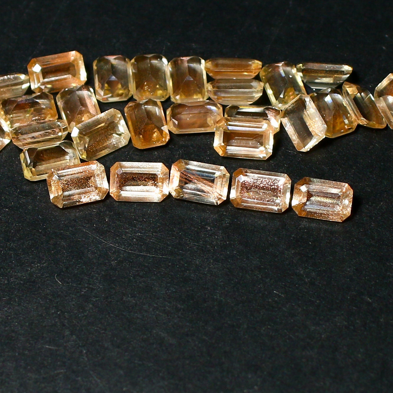 Natural Oregon Sunstone 6x4 MM Octagon Shape Faceted Gemstone Lot