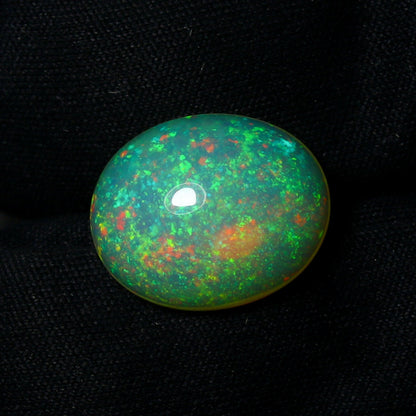 Natural Rare Ethiopian Opal 4.64 Carat 14.6x11.9 MM Oval Shape Cabochon Gemstone October Birthstone