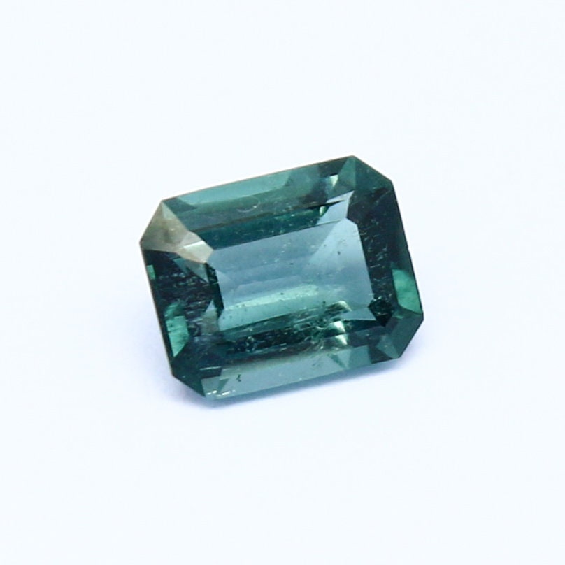 Natural Indicolite Tourmaline 0.88 Carat 6.5x5 MM Octagon Shape Faceted Gemstone