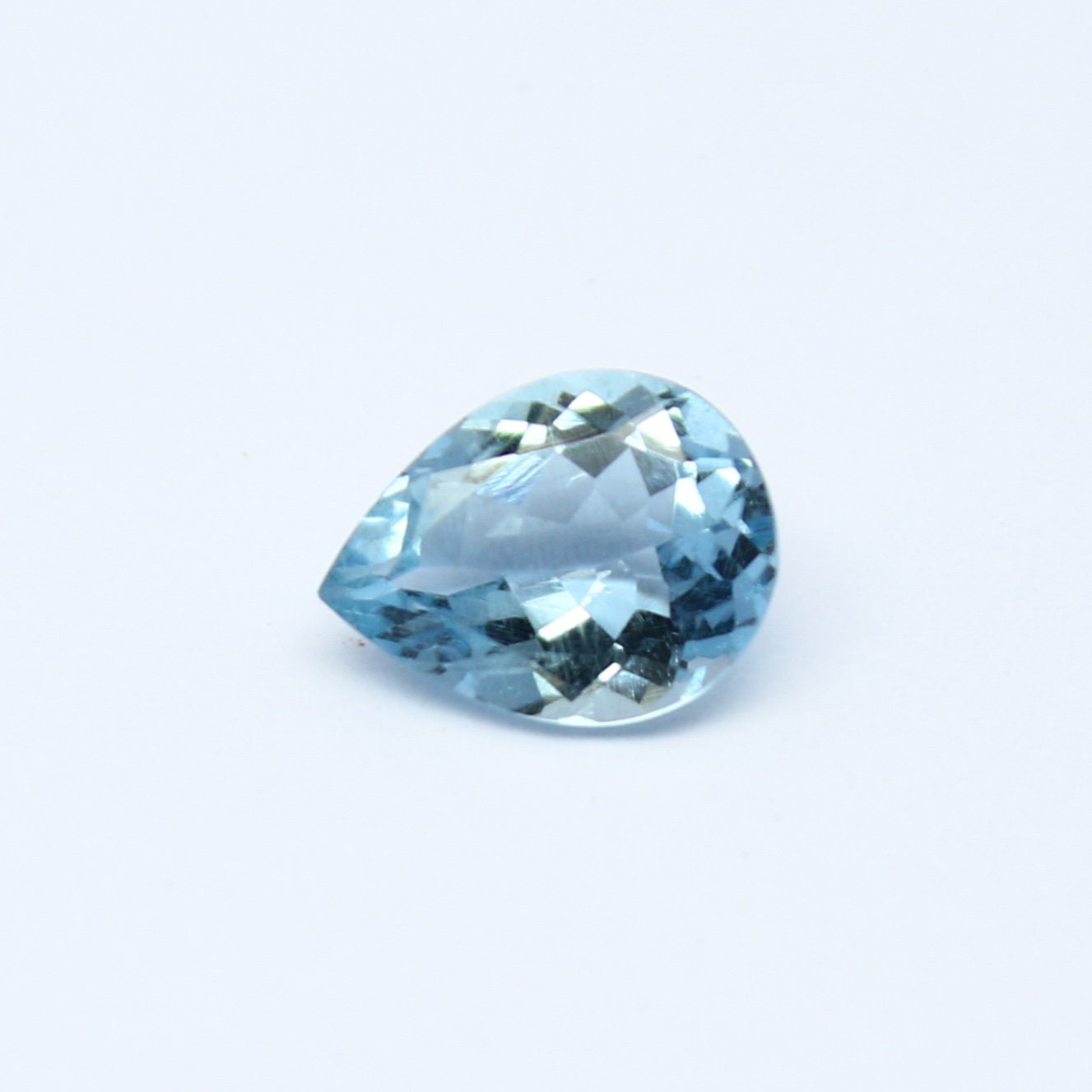 Natural Aquamarine 0.91 Carat 8x6 MM Pear Shape Faceted Gemstone