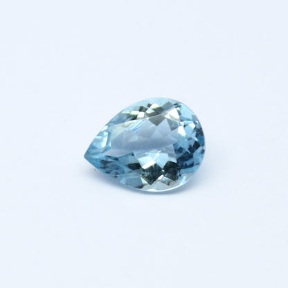 Natural Aquamarine 0.91 Carat 8x6 MM Pear Shape Faceted Gemstone