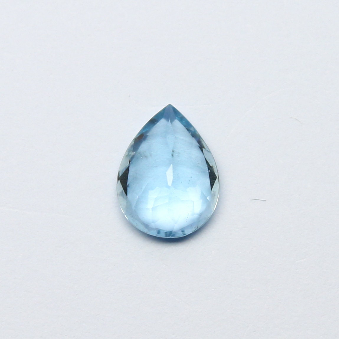 Natural Aquamarine 0.91 Carat 8x6 MM Pear Shape Faceted Gemstone